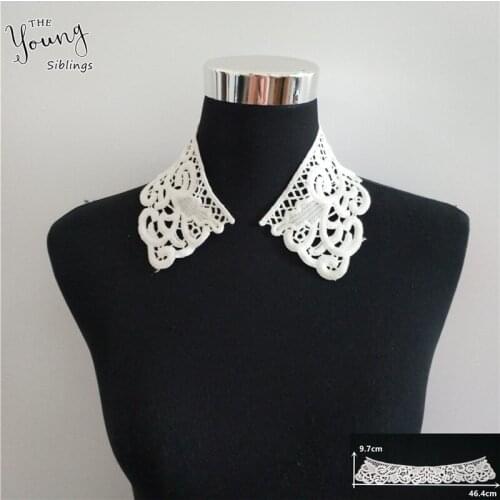 Black and white lace false collar decorative applique embroidery DIY clothing supplies material accessories 1 piece for sale