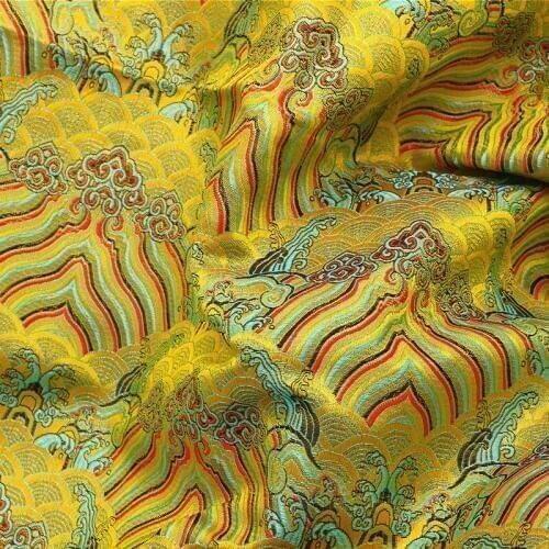 Blossom style Brocade satin Fabric Damask Jacquard Apparel Costume Upholstery Furnishing Curtain Clothing Material BY meter