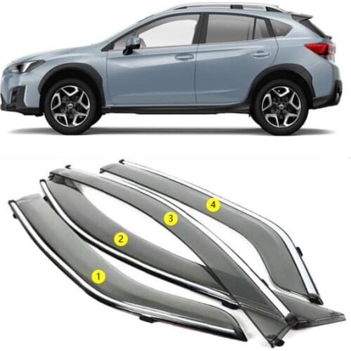 For Subaru XV 2012 -2017 Car Styling Chrome Car Window Sun Vent Visor Rain Guards Sun/Rain Shield Exterior Decoration YJD