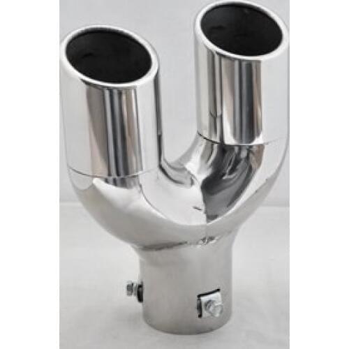 For Universal Exhaust Muffler Tail Dual Burnt Tip 30-45mm Inside Dia New [CP567]