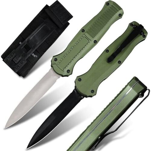 BM012 Double Action Tactical Survival Knife D2 Steel Outdoor Camping and Hunting Multifunctional Pocket EDC Tool Utility Knife