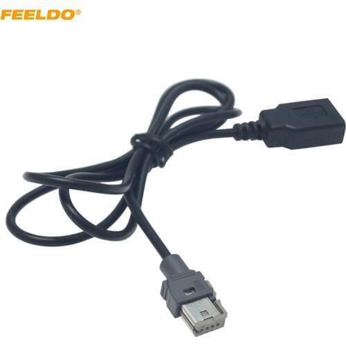 FEELDO original Standard CD Radio Audio Plug To USB Adapter Conector For Peugeot 307 408 Citroen C4 C5 Data Wire Cable #HQ6157