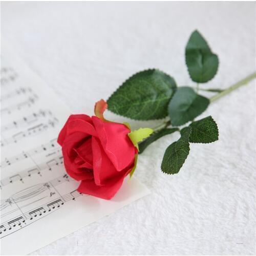 Hot Sale 1pc Artificial Rose Flower Vivid Real Touch Roses Artificial Silk Flower Wedding Home Decor Party DIY Artificial Flower