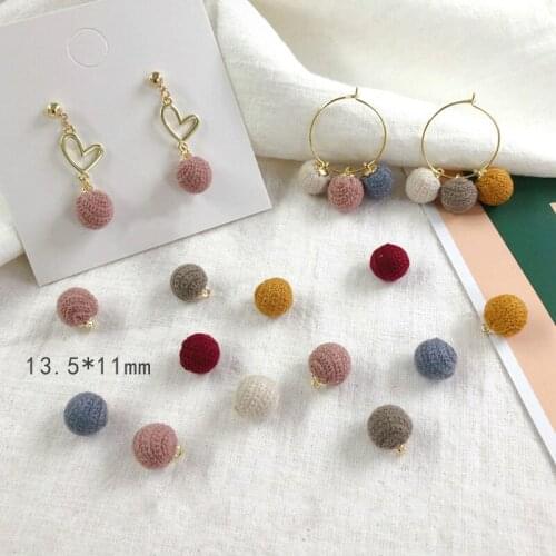 Imported from South Korea Cloth Mini Versatile Peas Pendant DIY Earrings Material Headdress Pendant Handmade Small round Ball