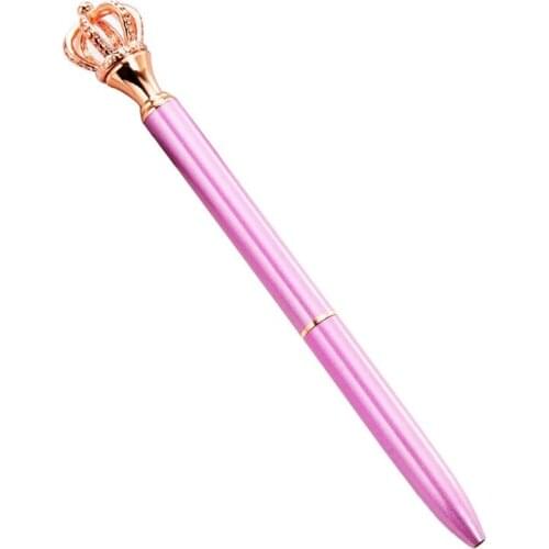 C90C Exquisite Shining Crown Ballpoint Pen Crystal Diamond Writing Tool Office Supplies Student Stationery