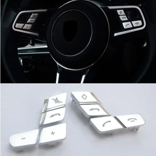 Car Steering Wheel Buttons Replacement Cover Trim Sticker Fit For Porsche Macan 2014-2018/Panamera 2017-2018/Cayenne 2015-2018