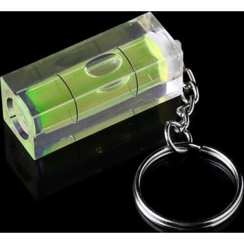 Mini Square Spirit Level Key Ring Key Chain Tool Gadget Fr Photo Wall Hanging TV 4cmx1.5cmx1.5cm