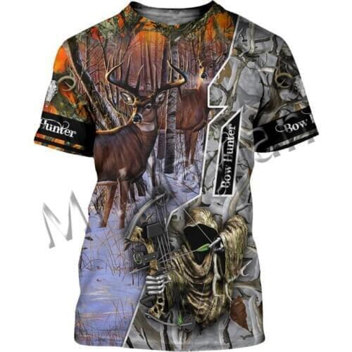 Fashion Animal Deer Bow Hunter T shirt 3D Print Men/Women Leisure Colorful O-Neck T-shirts / Tank / Oversized Harajuku Top S-121