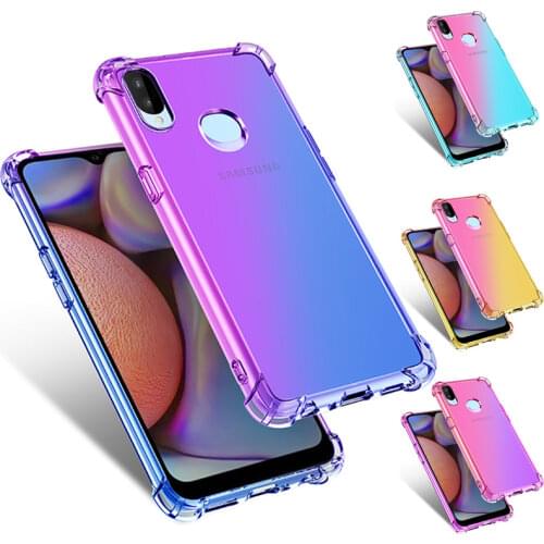 Fashion Half Transparent Gradient Phone Case For Samsung Galaxy A50 A10 A20 A30 A40 A70 A80 A90 5G Airbag Corners Soft Cover