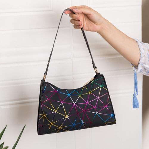 2021 New Fashion Shoulder Bag Colorful Rhombus Underarm Bag Shoulder Bag Ladies PU Mobile Phone Bag Coin Purse Bolsa Feminina