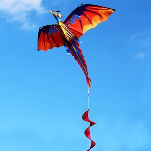 New Outdoor Colorful 3D Dragon Flying Kite with 100m Tail Line Children Kids Toys