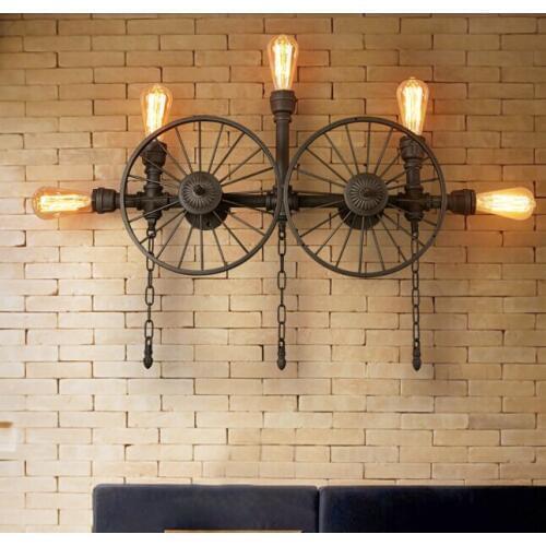Personality clothing store Wall lights Water pipes retro American industrial wind pipe wall Bar Cafe Internet cafe wall lamps