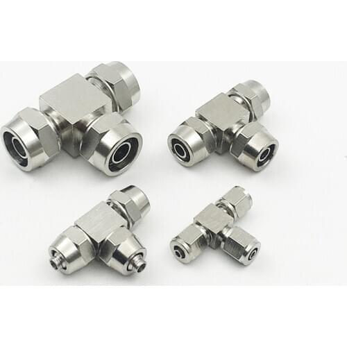 1pcs T-type PE Pneumatic Connector Quick Twist Air Hose Connector Hose Connection Pu Pipe PE 4mm 6mm 8mm10mm 12mm 16mm