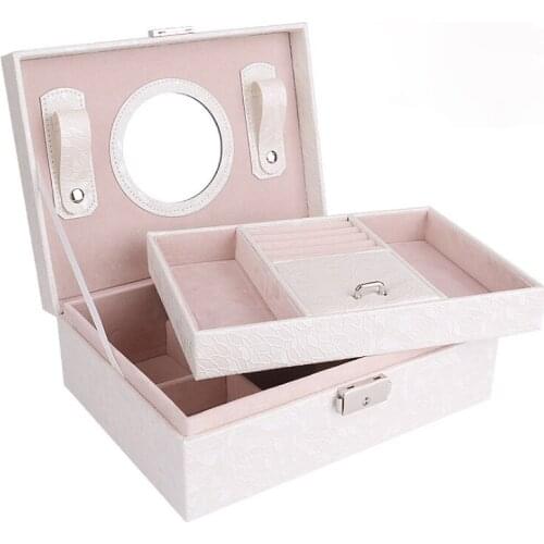 PU Jewelry Box Organizer Makeup Organizer Bracelets Earring&Ring packaging Storage box Necklace Container