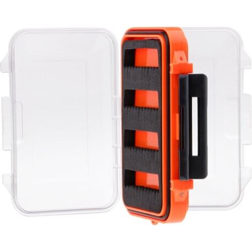 Portable Waterproof Double Side Slit Foam Fly Fishing Clear Lid Tackle Box