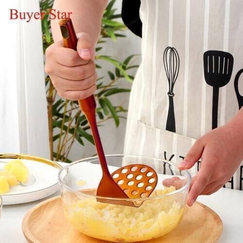 Stainless Steel Potato Masher Pressed Potato Masher Pusher Kitchen Utensils Juice Maker Potatoes Crusher Cooking Gadget