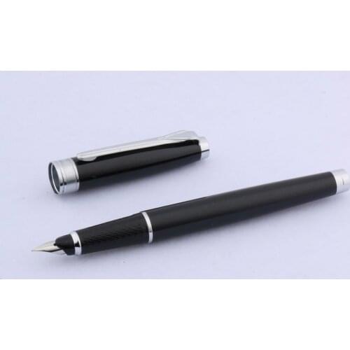 New black gift Retro Fountain Pen Silver piece Accounting Metal Stationery Student Office school supplies