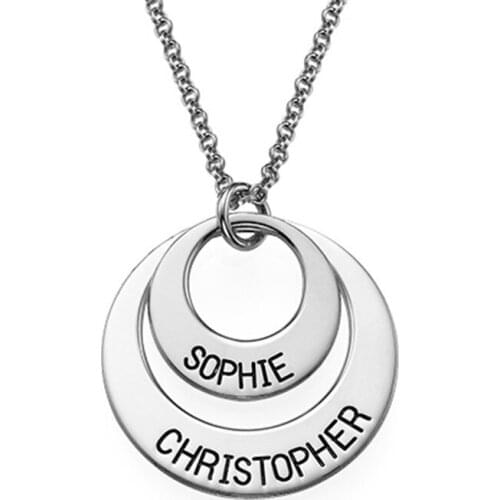 AIYANISHI 925 Silver Personalized Family Name Necklaces Engraved Necklace Boho Jewelry Personalized Friends Necklace Gifts