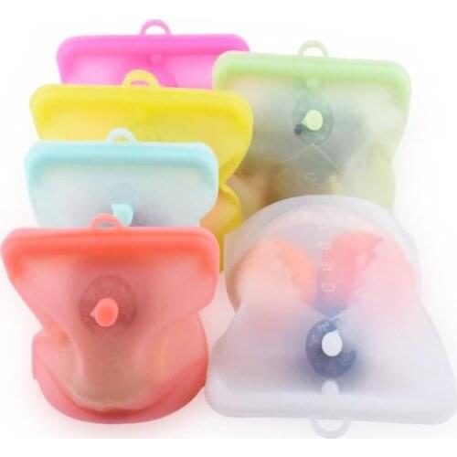 Silicone Reusable Food Bag, Food Storage Bags Flat Freezer Bags, Reusable Fresh Bag Snack Lunch Bag for Meat Fruit Veggies