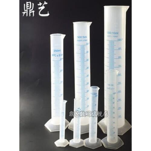 Blue line calibration plastic measuring cylinder 1000ml Chemical experimental apparatus consumables free shipping