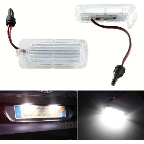 2pcs Canbus LED Number License Plate Light For Ford Focus 5D Fiesta Mondeo MK4 C-Max MK2 S-Max Kuga Galaxy 6000K White Auto Lamp