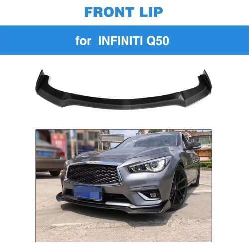 Carbon Fiber Car Front Bumper Diffuser Lip Spoiler for Infiniti Q50 2018 Base Sedan 4 Door Car Styling