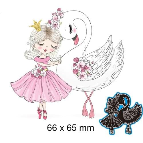 Cutting Dies Ballet Princess And Swan New Metal DIY Album Paper Craft Embossing Stencil Greeting Card Decoration 66*65mm