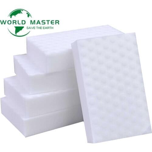 World Master 100Pcs/lot Melamine Sponge Magic Sponge Eraser Melamine Sponges Cleanser Cleaning Bathroom Kitchen Accessories