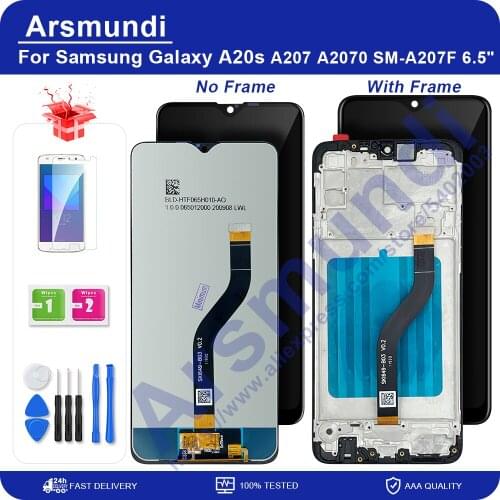 6.5" For Samsung Galaxy A20s A207 A2070 SM-A207F LCD Display Touch Screen Digitizer Assembly With Frame Replacement