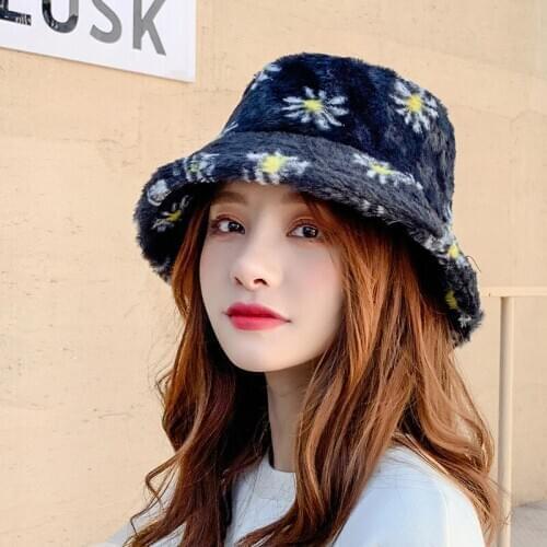 2020 New Old Fashion Small Daisy Fisherman Hat Woman Trend Fashion Leisure Autumn and Winter Versatile