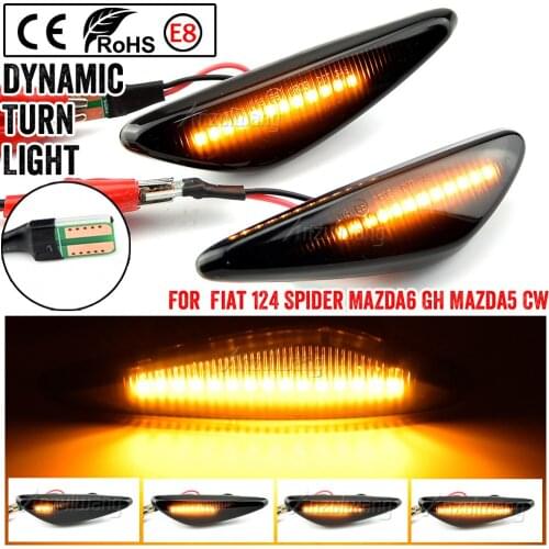 2X Dynamic Led Side Marker Turn Signal Indicator Flasher Winker Repeater Light Lamp FIT For Fiat Abarth 124 Spider MAZDA5
