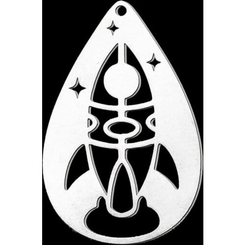 5pcs/lot 100% Stainless Steel Flying Rocket DIY Earring Pendant Charm Wholesale Finding Supplies Top Quality Pendants