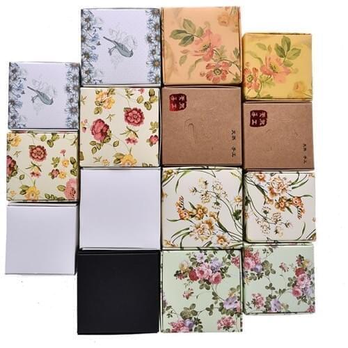 5pcs new Flower patterns Aircraft box Handmade Soap Packaging Kraft paper craft box,candy gift packaging boxes