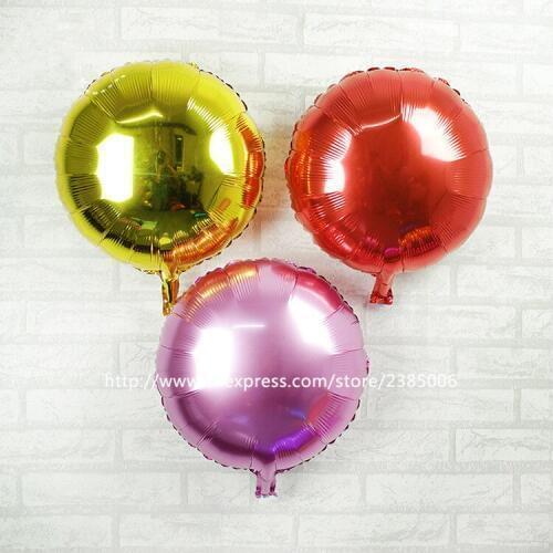 50pcs/lot foil balloon 18inch round Pure color foil balloons Stripes helium ballon weddign decorations globos 4 color