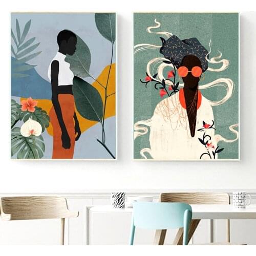 Abstract Wall Art Decoration for Home Room Modern Female Posters and Prints Frameless Girl Decor Frameless Painting