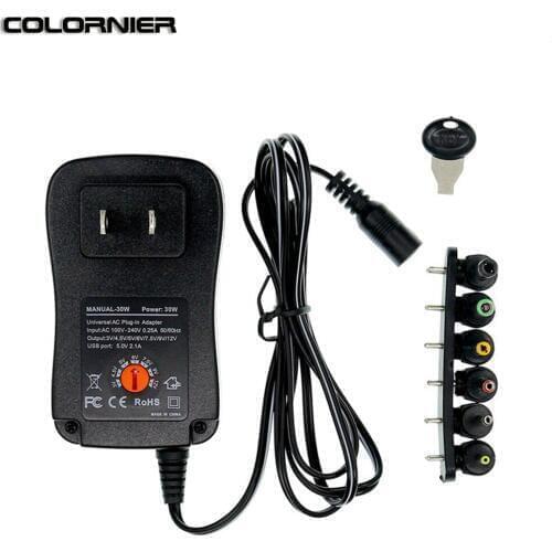 AC/DC Power Supply Adapter 3V 6V 9V 12V 2A 30W Adjustable Adaptor USB Universal Charger Power Adapter Supply