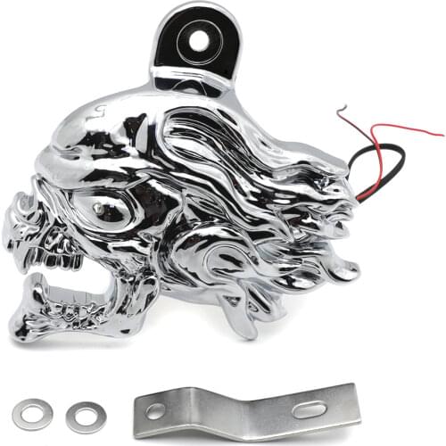 Free Shipping Chrome Zombie Horn Cover W/ LED For 92-16 Harley Davidson "Cowbell" and All V-Rods Aftermarket Motorcycle Parts