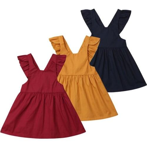 Kids Toddler Children Baby Girl Princess Dress Summer Sleeveless Solid Ruffle Backless Pageant Wedding Party Tutu Dresses