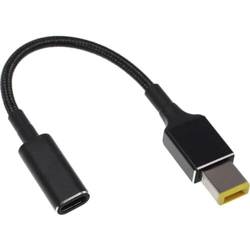 For ThinkPad Lenovo Type C To Slim Adapter Cable X240 X250 X1 Carbon Square Power Charger 90W PD USB Type-C