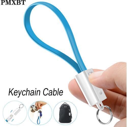 20cm Keychain Charging Cable Sync Data 8pin Micro usb Type C Cable For Samsung S8 Huawei Fast Short USB C Charger Keychain Kable
