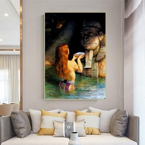Citon Richard Hescox《The Offering》Canvas Art Oil Painting Famous Artwork Poster Picture Wall Decor Home Living room Decoration