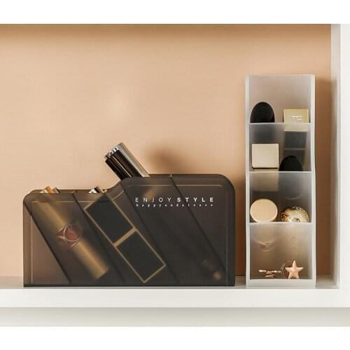 4 Slant Insert Cartridge Simple Transparent Pen Holder Lipstick Holder Large Capacity Student Desktop Multifunctional Storage
