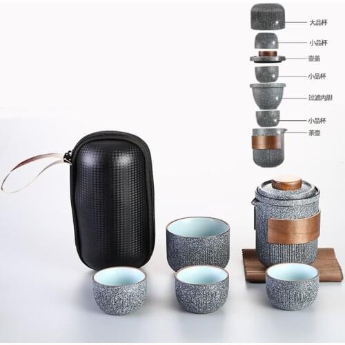 Chinese Travel Vintage Tea Set Teaware Ceramic Crockery Teacup Set Home Garden Traditional Conjunto De Cha Tea Tools DL60CT
