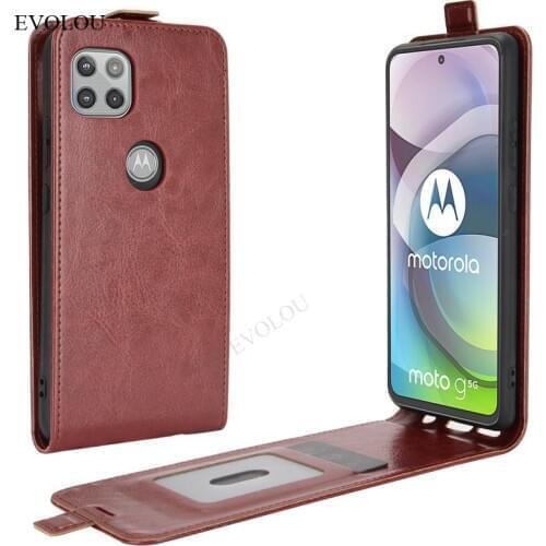 Vertical Flip Leather Case for Motorola Moto G 5G Plus Case Wallet Flip Phone Cover Bag for Moto G 5G Plus Protective Back Cover