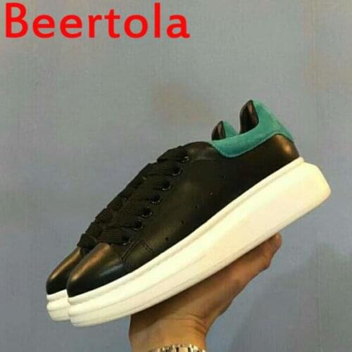 Flock Leather Spring Black Mens Sneakers Flats Bottom Shoes Lace Up Luxury Brand Casual Party Shoes Male Chaussures Hommes