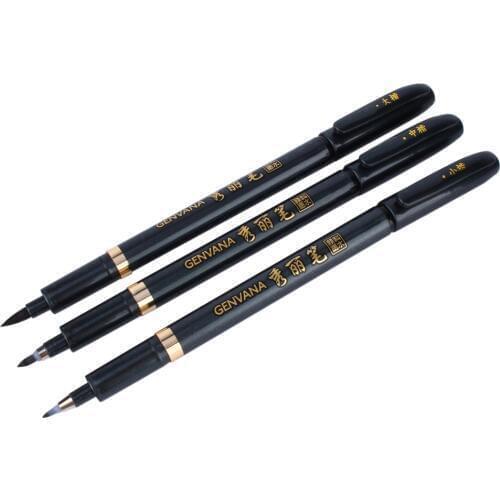 L/M/S 3pcs Chinese Japanese Calligraphy Shodo Brush Ink Pen Writing Drawing Craft Size
