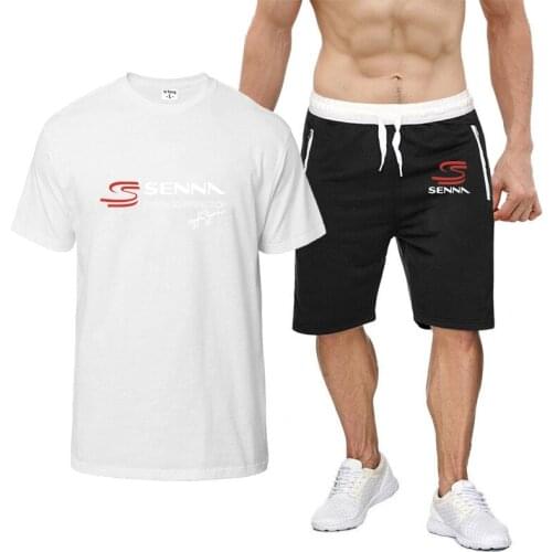 Summer 2-Piece Set Ayrton Senna Print New Comfortable Sportswear Sport Pant Running Clothes T-shirt Shorts Short-Sleeved Suit