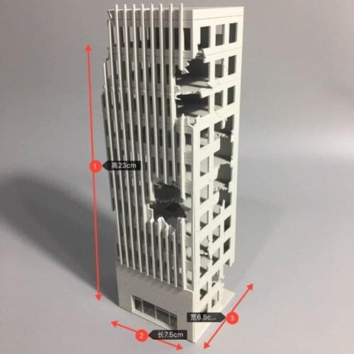 1:150 N Scale DIY Assembly Building Model Battlefield Ruin Damaged Version Sand Table Decoration