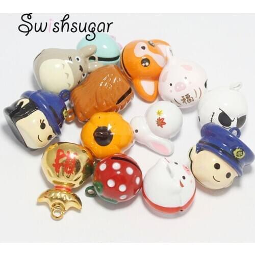 Many Kinds Cartoon Jingle Bell Christmas Halloween Hanging Charms Cat Pet Necklace Pendant Handmade Crafts Jewelry Accessories