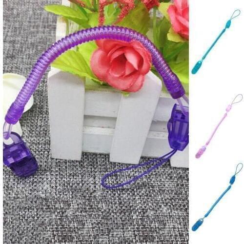 Fashion and lovely color Infant elastic spring Baby Dummy Pacifier Teether Soother Spring Nipple Clip Chain Strap Holder